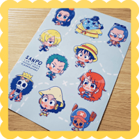 Image 1 of [One Piece Sanpo ✨ waterproof vinyl sticker sheet