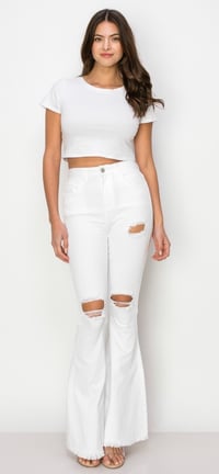 Image 2 of White Cut Jeans