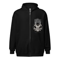 Image 2 of ABSU - CNIHTHAD Ó TANISTRY - ZIP HOODIE - WHITE & GREY VINTAGE PRINT (BLACK - BLUE)