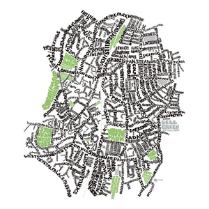 Image of Sydenham SE26 & Forest Hill SE23 - SE London Type Map - White