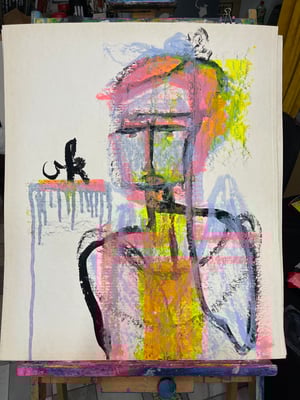 Ok - acrylic on paper, 70x60 cm