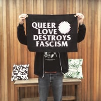 Queer Love Destroys Fascism wall hanging
