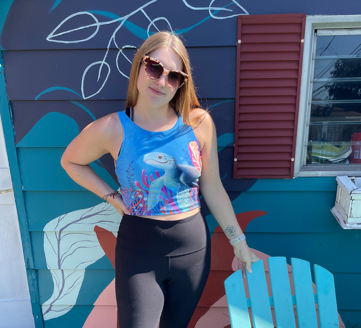 Image of Sea Turtle Athletic Crop Top