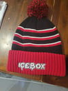 Striped Pom Cuffed Beanie OS