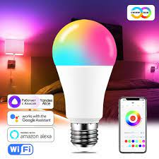 Image of LED Smart Light Bulb, Color Changing Alexa Light, RGB Smart Lamp That Work With Alexa, E27 B22 Base,