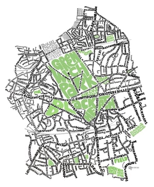 Image of Greenwich & Blackheath - SE London Type Map