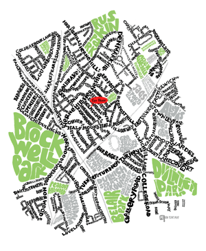 Image of Herne Hill & Dulwich Village - SE London Type map
