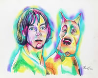 Scooby and Shaggy Marker Drawing- 8.5x11" Print- PREORDER 