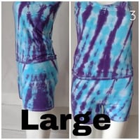 2 Piece Active Wear Blue and Purple Tiger