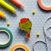 Sleepy Dragon Wooden Pin