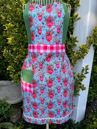 Image 5 of Adult Full Apron, Christmas, Bright Pinks, Red,  Blue and Green