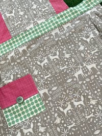 Image 2 of Adult Full Apron, Christmas, Gray, Mint Green and Pink