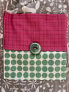 Adult Full Apron, Christmas, Gray, Mint Green and Pink