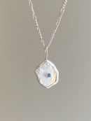 Image 5 of Freeform Pearl and Sapphire Pendant Necklace