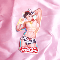 Image 1 of Whole Milk Très Leches Anime Boy 5" Holographic Sticker