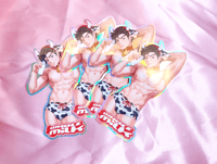 Image 2 of Whole Milk Très Leches Anime Boy 5" Holographic Sticker