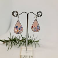 Image 3 of Enamel Earrings - Pastel Pink Florals (EJ051)