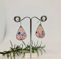 Image 1 of Enamel Earrings - Pastel Pink Florals (EJ051)