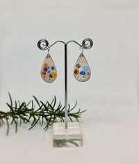 Image 3 of Enamel Earrings - Pastel Coffee Florals (EJ053)