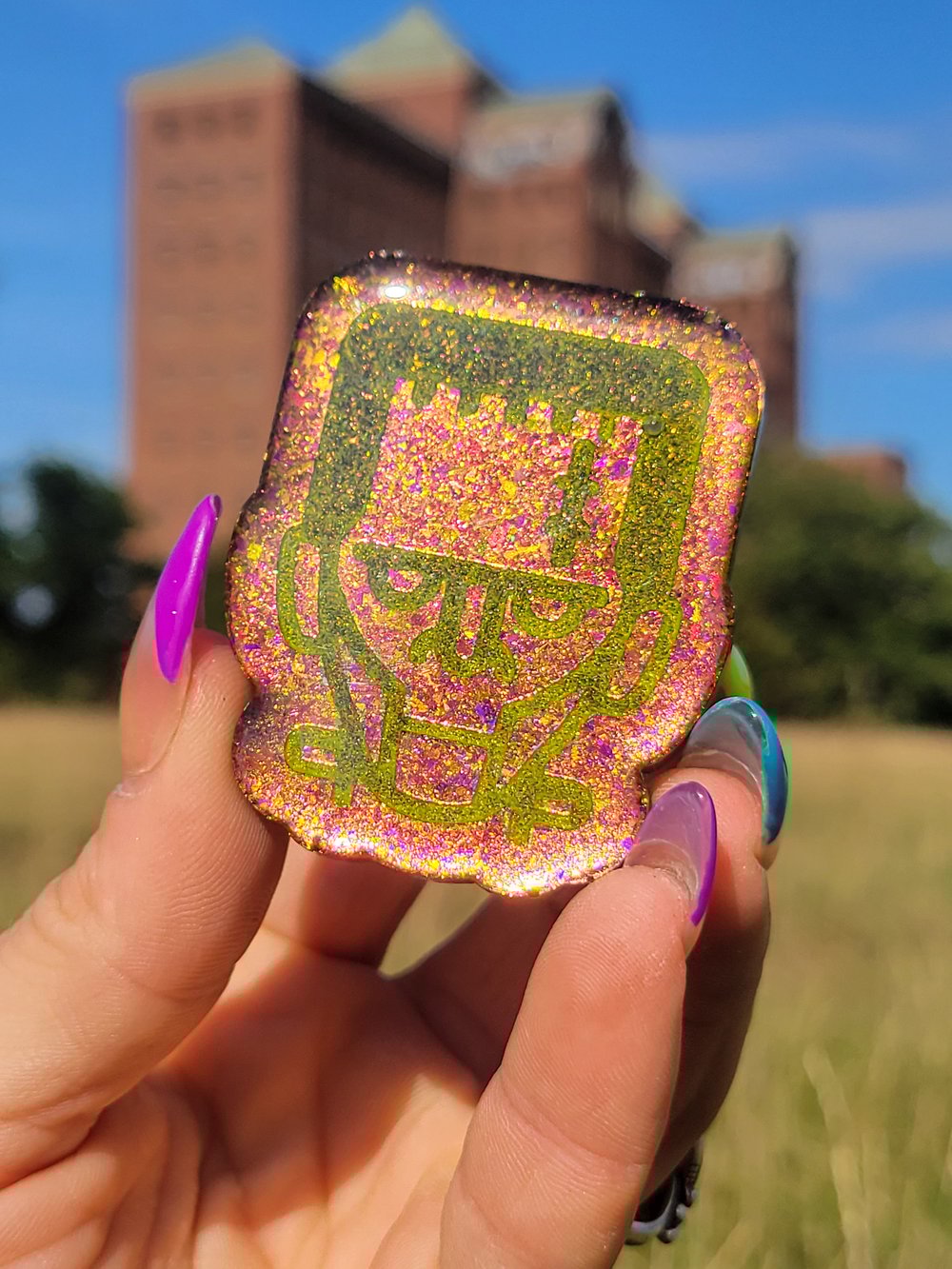 Image of Frankenstein Magnet- Gold/ Pink Colorshift Flakes