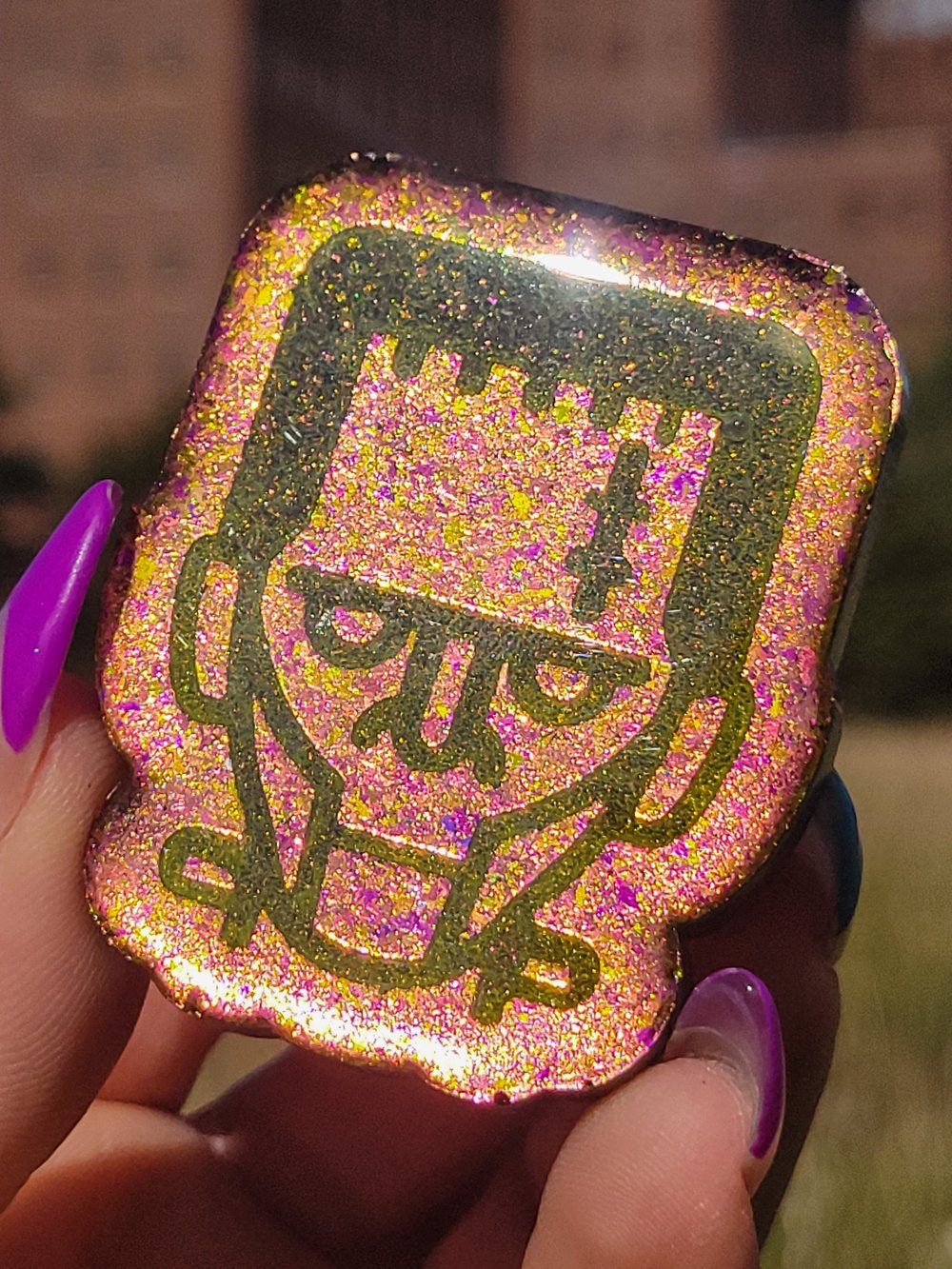 Image of Frankenstein Magnet- Gold/ Pink Colorshift Flakes