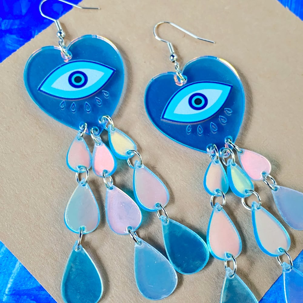 Image of EVIL EYE BANISHMENT EARRINGS