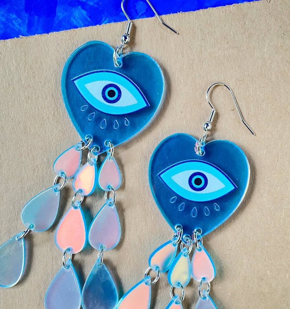 Image of EVIL EYE BANISHMENT EARRINGS