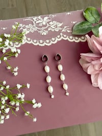 Image 3 of Chunky Pearl Dangles (Silver)