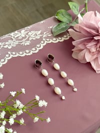 Image 1 of Chunky Pearl Dangles (Silver)