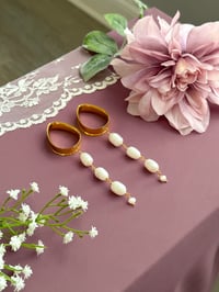 Image 2 of Chunky Pearl Dangles (Gold)