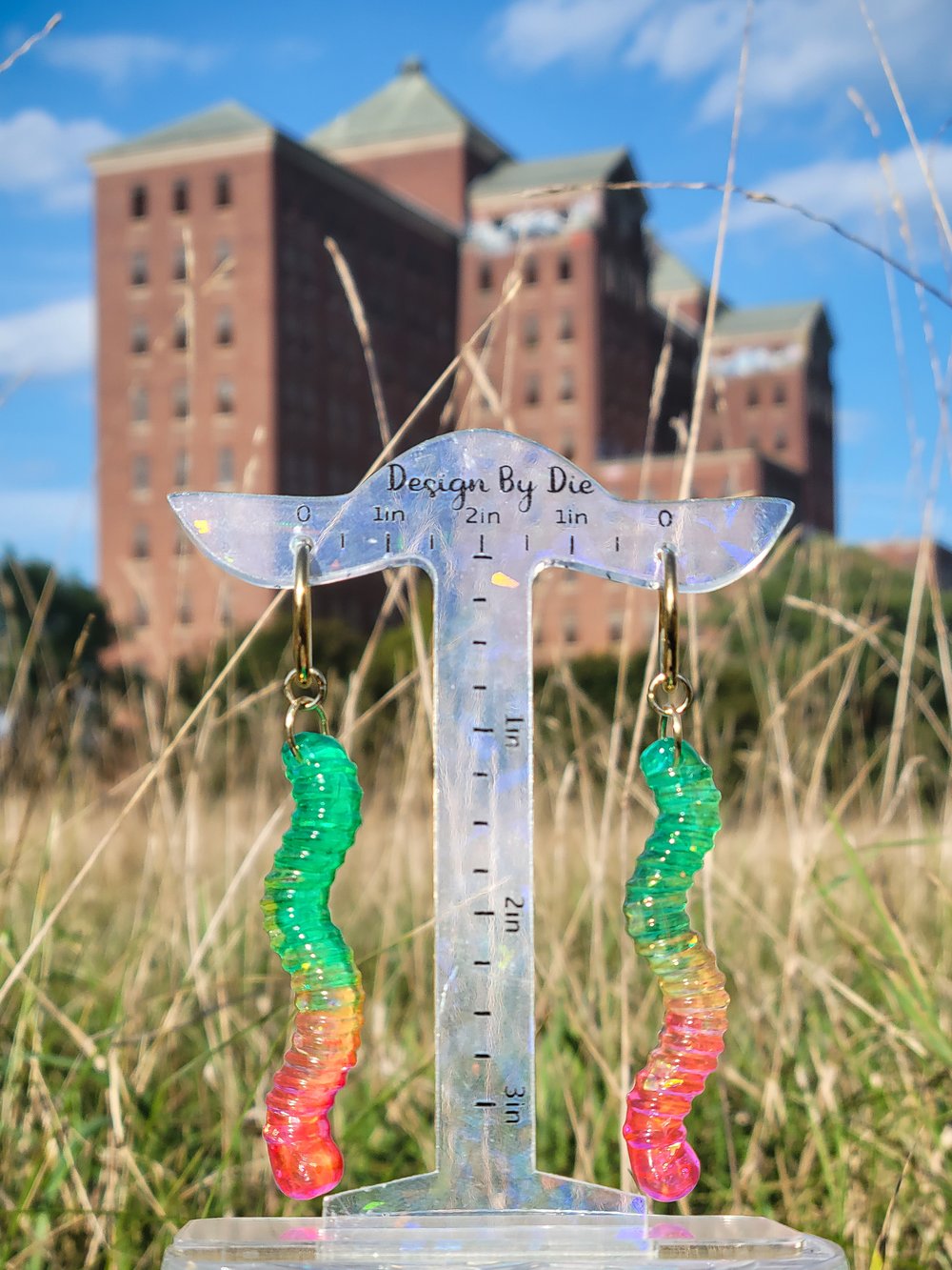 Image of Rainbow Gummyworm Earrings