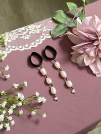 Image 1 of Chunky Pearl Dangles (Black)