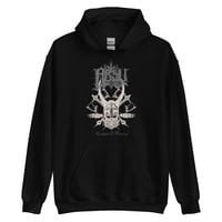 Image 1 of ABSU - CNIHTHAD Ó TANISTRY HOODIE - WHITE & GREY VINTAGE PRINT (BLACK, BLUE)