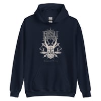 Image 3 of ABSU - CNIHTHAD Ó TANISTRY HOODIE - WHITE & GREY VINTAGE PRINT (BLACK, BLUE)