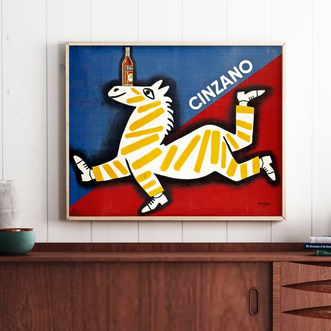 Raymond Savignac | Cinzano |1951 | VINTAGE ADS | WALL ART PRINT | VINTAGE POSTER