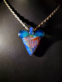 Image 1 of Neo opal/aquamania great white shark tooth pendant .