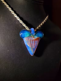 Image 2 of Neo opal/aquamania great white shark tooth pendant .