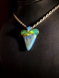 Image 3 of Fully cfl reactive mirage/yoshi great white shark tooth pendant .