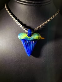 Image 1 of Yoshi(cfl)/sea slyme great white shark tooth pendant.