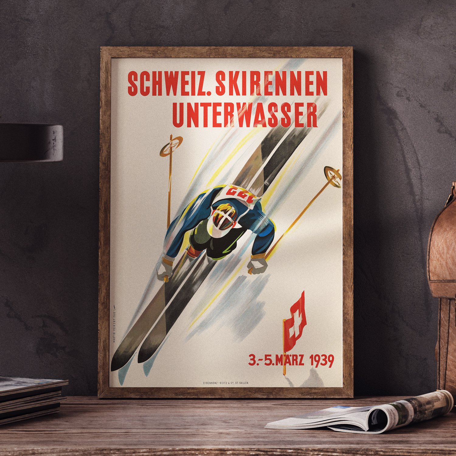 Schweiz Skirennen Unterwasser | Martin Peikert | 1939 | Wall Art