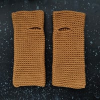 Image 3 of Wrist Worms, Merino, Caramel