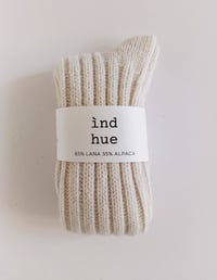 Image 1 of NORDIC LONG SOCKS_ALPACA AND WOOL_ NATURALE