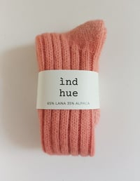 Image 1 of NORDIC LONG SOCKS_ ALPACA AND WOOL_ ROSA TRAMONTO