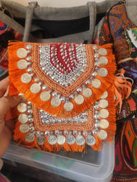 Image 1 of Mini coin boho bag with tassles 