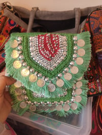 Image 4 of Mini coin boho bag with tassles 