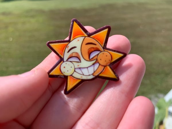 Image of Fnaf Sundrop shrinky dink pin