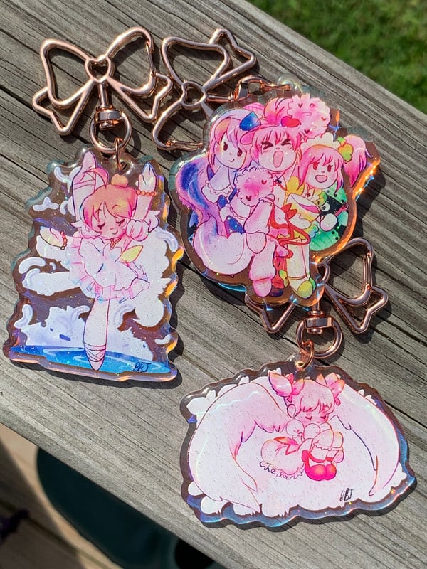 Image of Double sided Rainbow Magical girl Acrylic charms