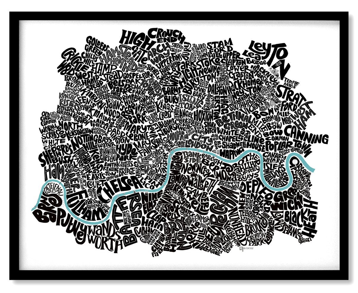 Image of Inner London - Personalised Typographic Map