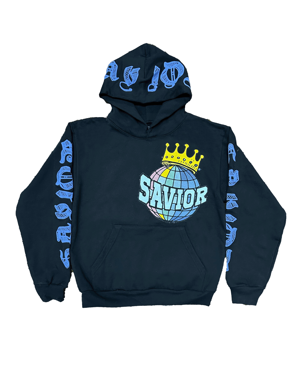 Image of SAVIOR WORLD RUNNER HOODIE - BLACK 