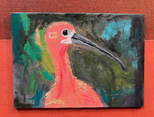 Image of Scarlet Ibis -original oil painting